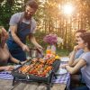 Portable Charcoal Grill Two Side Small BBQ Grill Folding Outdoor Stove Barbecue Smoker with 1Pc Grill Pan 2Pcs Grill Mesh