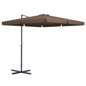 Outsunny 10' Cantilever Patio Umbrella, Square Offset Umbrella with Tilt, Crank, Cross Base, Aluminum Pole and Air Vent, Hanging Umbrella for Gar
