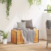 Patio Cushion Box 33.5"x17.7"x17.7"/20.9" Solid Wood Acacia and Steel