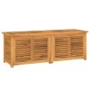 Patio Storage Box with Bag 59.1"x19.7"x20.9" Solid Wood Teak