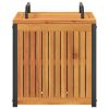Patio Cushion Box 17.7"x17.7"x17.7"/20.9" Solid Wood Acacia and Steel