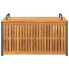 Patio Cushion Box 33.5"x17.7"x17.7"/20.9" Solid Wood Acacia and Steel