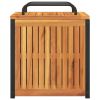 Patio Cushion Box 17.7"x17.7"x17.7"/20.9" Solid Wood Acacia and Steel