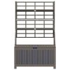 Storage Box with Trellis Gray 39"x19.7"x63" Solid Wood Acacia