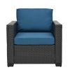 10 Piece PE Rattan Patio Furniture Set, Sectional Sofa Set, Outdoor Patio Furniture Set With Cushions & Tempered Glass Coffee Table