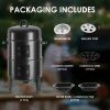 16" 3-Tier Portable Charcoal Smoker Grill with Easy Temperature Control - Black Vertical Grill for Camping, Outdoor Cooking and Backyard Parties