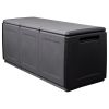 Patio Storage Box 54.3"x20.9"x22.4" 87.2 gal Dark Gray and Black