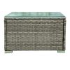 4 Piece Patio Sectional Wicker Rattan Outdoor Furniture Sofa Set with Storage Box - Grey Wicker Creme Cushion