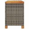 Patio Storage Box Gray 31.5"x15.7"x18.9" Poly Rattan Acacia Wood