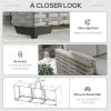 Outsunny Wicker Patio Couch, PE Rattan 3-Seat Sofa, Outdoor Furniture with Deep Seating, Cushions, Steel Frame, Gray