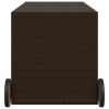 Garden Storage Box with Wheels Brown 74.8 Gal Poly Rattan