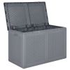 Patio Storage Box Gray PP Rattan 47.6 gal
