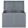 Patio Storage Box Gray PP Rattan 47.6 gal