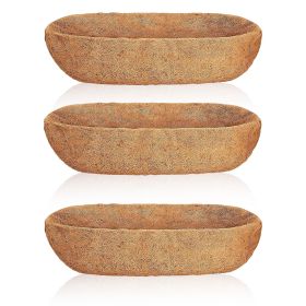 3Pcs 24in/30in/36in Trough Coco Liners For Planters Coconut Coir Planter for Window Box Hanging Trough Basket Half Moon Planter Liner Replacement For (Option: 36in)