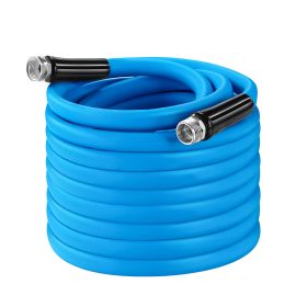 25FT/50FT 5/8" Non-Expanding Flexible Garden Hose Heavy Duty PVC Water Hose Leak-Resistant Kink-Free All-weather Burst 500PSI (Option: 50ft)