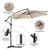 1 Piece 10ft Classic Hanging Umbrella Patio Shade Offset Outdoor Market Umbrella with Cross Base Waterproof UV Protection Burgundy