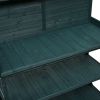 65" Large Wooden Farmhouse Rustic Outdoor Potting Bench Table; Patio Workstation; Garden Potting Bench with 4 Storage Shelves and Side Hook