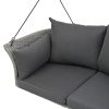 51.9" 2-Person Hanging Seat, Rattan Woven Swing Chair, Porch Swing With Ropes