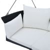 51.9" 2-Person Hanging Seat, Rattan Woven Swing Chair, Porch Swing With Ropes
