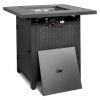 28-Inch Fire Table, 50000 BTU Gas Firepit with Volcanic Stone Black