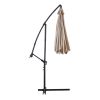1 Piece 10ft Classic Hanging Umbrella Patio Shade Offset Outdoor Market Umbrella with Cross Base Waterproof UV Protection Burgundy