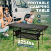 Folding Camping Table, Roll-up Ultra Compact Outdoor Portable Fold Up Lightweight beach Table, with Large Storage and Carry Bag, for Outdoor Cooking,