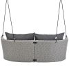 51.9" 2-Person Hanging Seat, Rattan Woven Swing Chair, Porch Swing With Ropes