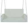2-Person Wicker Hanging Porch Swing with Chains; Cushion; Pillow; Rattan Swing Bench for Garden; Backyard; Pond