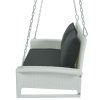 2-Person Wicker Hanging Porch Swing with Chains; Cushion; Pillow; Rattan Swing Bench for Garden; Backyard; Pond