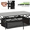Folding Camping Table, Roll-up Ultra Compact Outdoor Portable Fold Up Lightweight beach Table, with Large Storage and Carry Bag, for Outdoor Cooking,