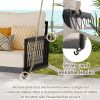 1-Piece Woven Rope Outdoor Swing Sofa with Soft Cushions Seating 2 for Patio, Courtyard and Balcony