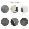 8-Pieces Outdoor Patio Furniture Sets, Garden Conversation Wicker Sofa Set, Single Sofa Combinable, Beige Cushions Gray Wicker