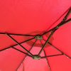 15x9ft Large Double-Sided Rectangular Outdoor Twin Patio Market Umbrella with light and base