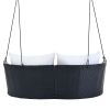 51.9" 2-Person Hanging Seat, Rattan Woven Swing Chair, Porch Swing With Ropes