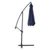 1 Piece 10ft Classic Hanging Umbrella Patio Shade Offset Outdoor Market Umbrella with Cross Base Waterproof UV Protection Burgundy