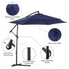 1 Piece 10ft Classic Hanging Umbrella Patio Shade Offset Outdoor Market Umbrella with Cross Base Waterproof UV Protection Burgundy
