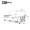 1-Piece Woven Rope Outdoor Swing Sofa with Soft Cushions Seating 2 for Patio, Courtyard and Balcony
