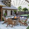 28-Inch Fire Table, 50000 BTU Gas Firepit with Volcanic Stone Black